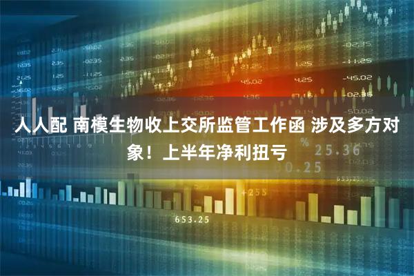 人人配 南模生物收上交所监管工作函 涉及多方对象！上半年净利扭亏