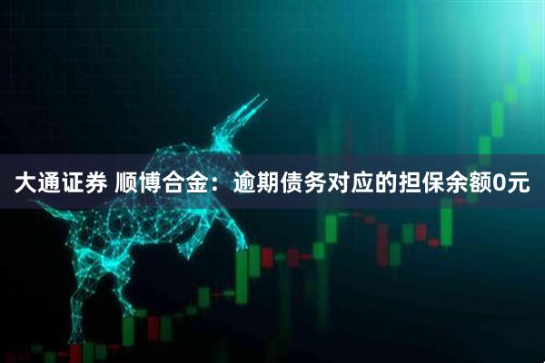 大通证券 顺博合金：逾期债务对应的担保余额0元